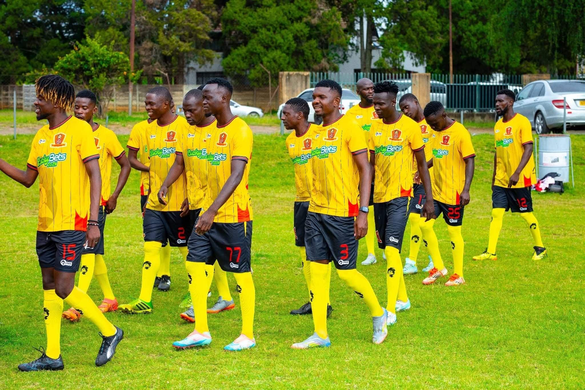 Chicken Inn FC players ahead of a match