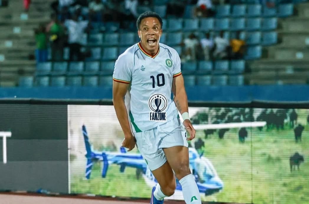 Junior Zindoga celebrates in national team colors