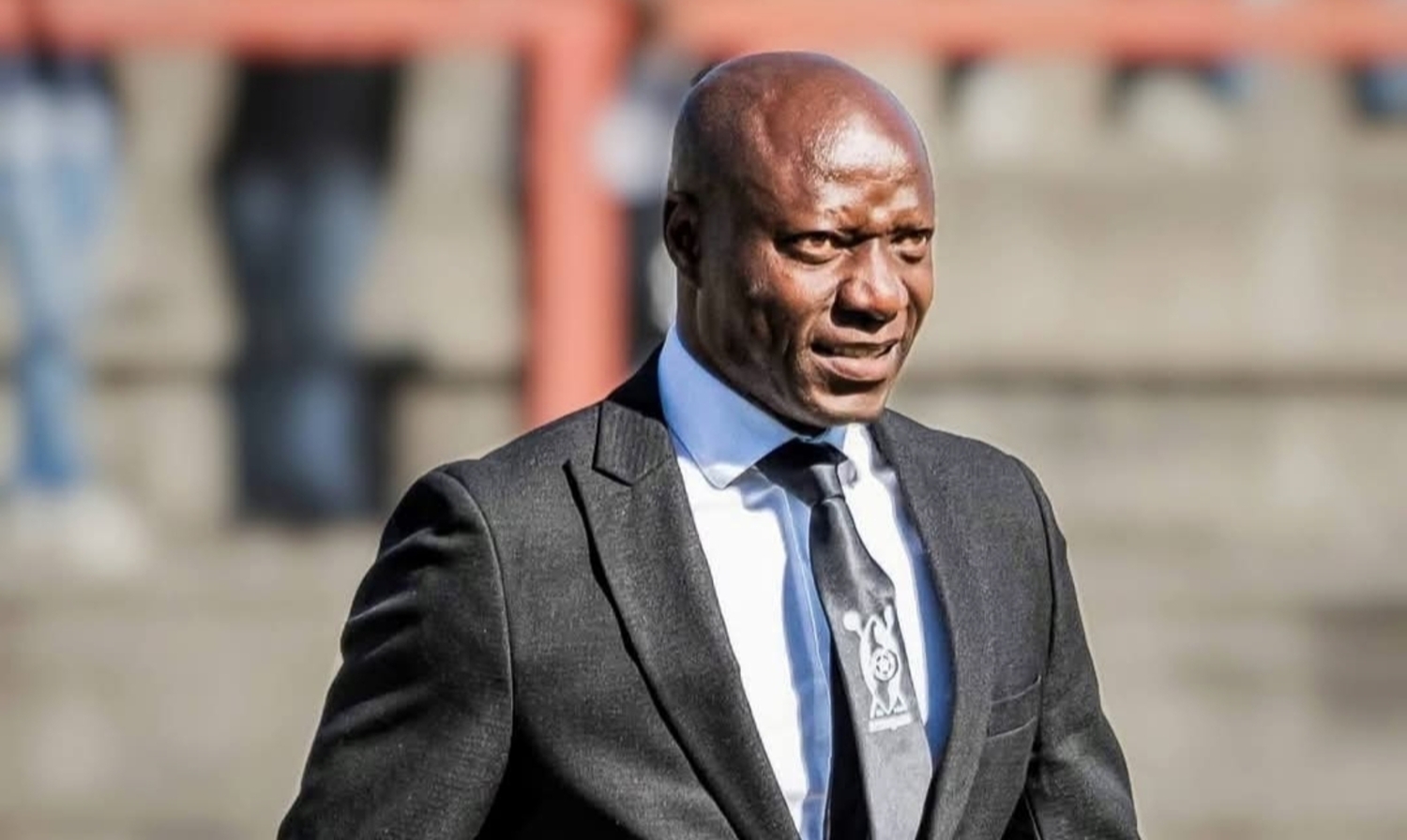 Benjani Mwaruwari Highlanders coach Benjani Mwaruwari at Barbourfields stadium