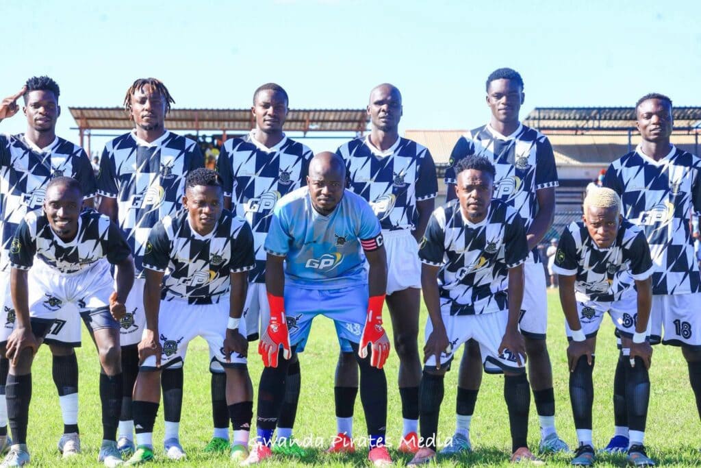 Gwanda Pirates players at Phelandaba stadium.