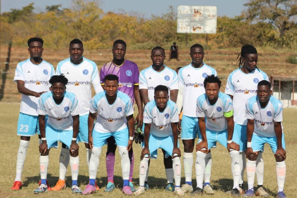 Kwekwe United ahead of a match at Baghdad stadium. Picture by Kwekwe United/Facebook