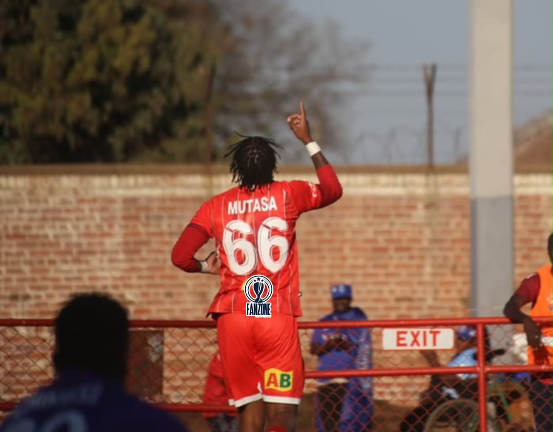 Nathan Mutasa eelebrating his goal against TelOne FC