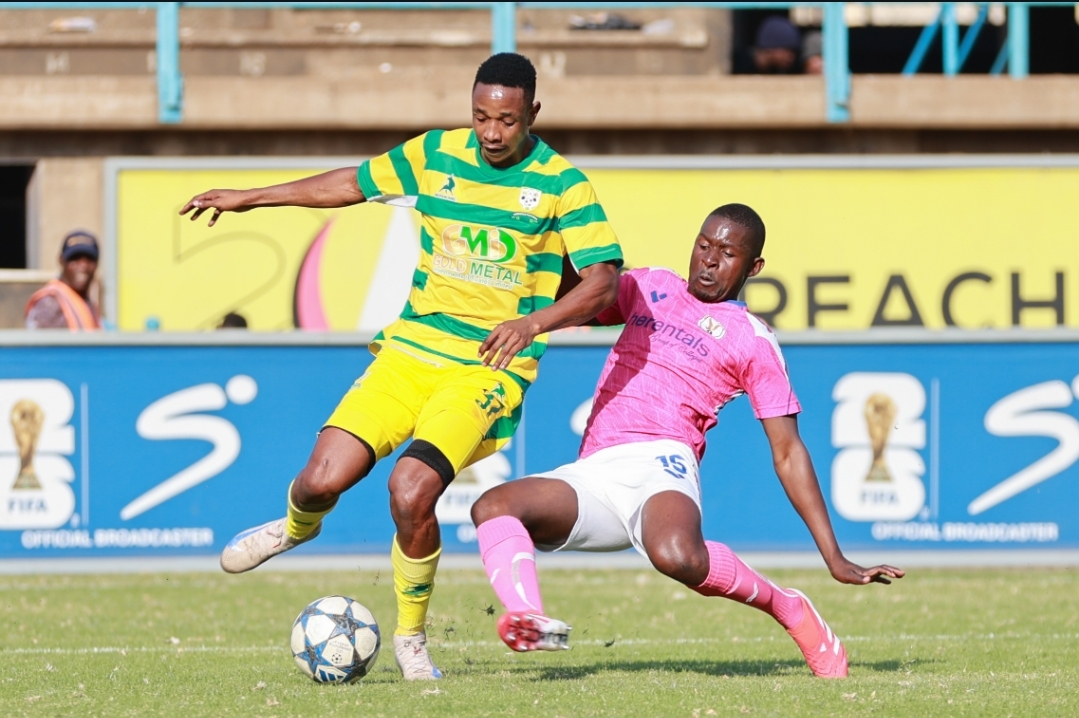 Prince Dube in action against Herentals College FC at Rufaro stadium