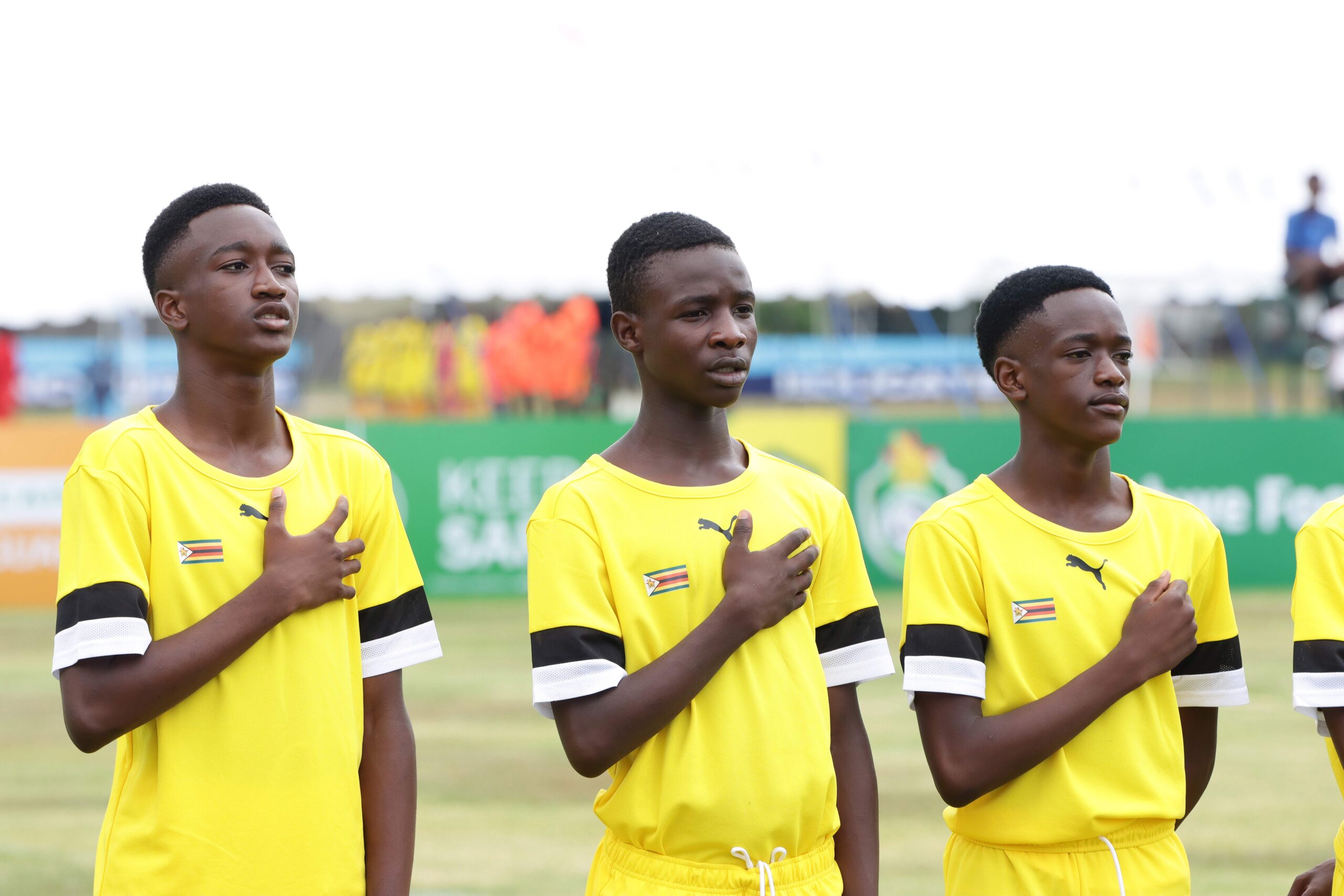 Young Warriors ahead of a match.