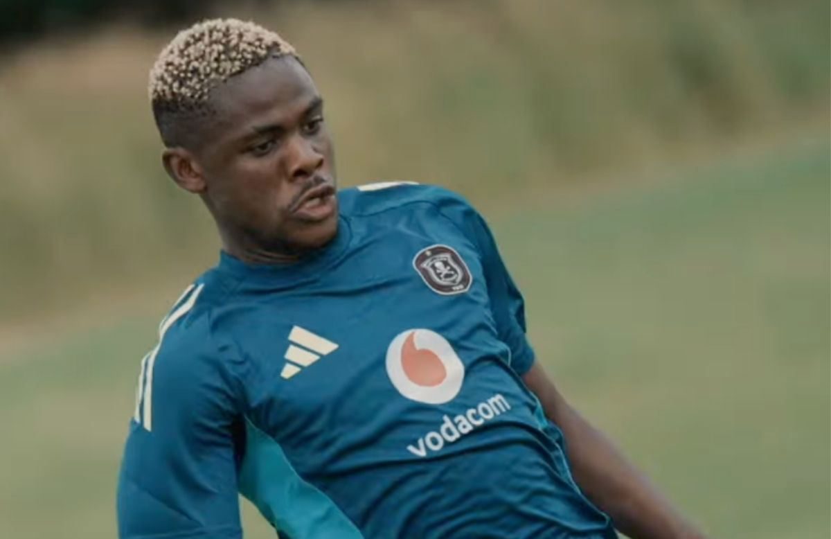 Daniel Msendami at Orlando Pirates training. Picture by Orlando Pirates
