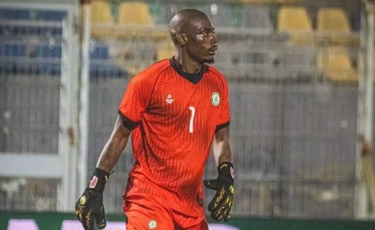 Elvis Chipezeze against DRC at the National Sports Stadium
