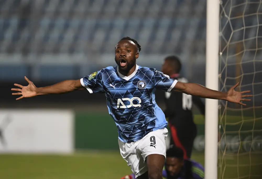 Fiston Mayele during his time at Pyramids FC of Egypt