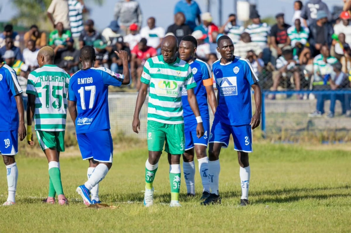 TelOne FC against Hardrock FC at Ascot stadium in May.