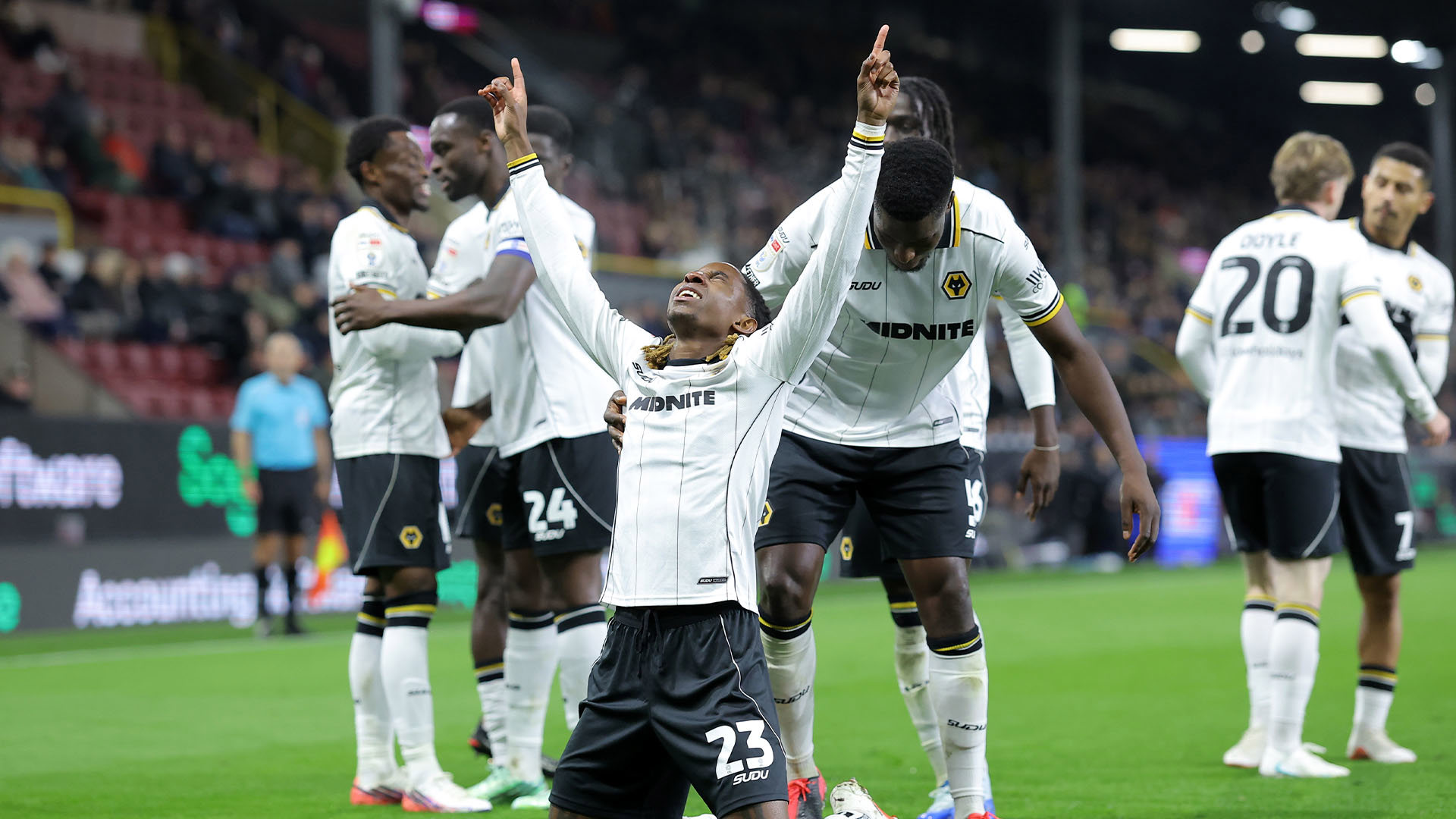 Warriors forward Tawanda Chirewa celebrating with his teammates